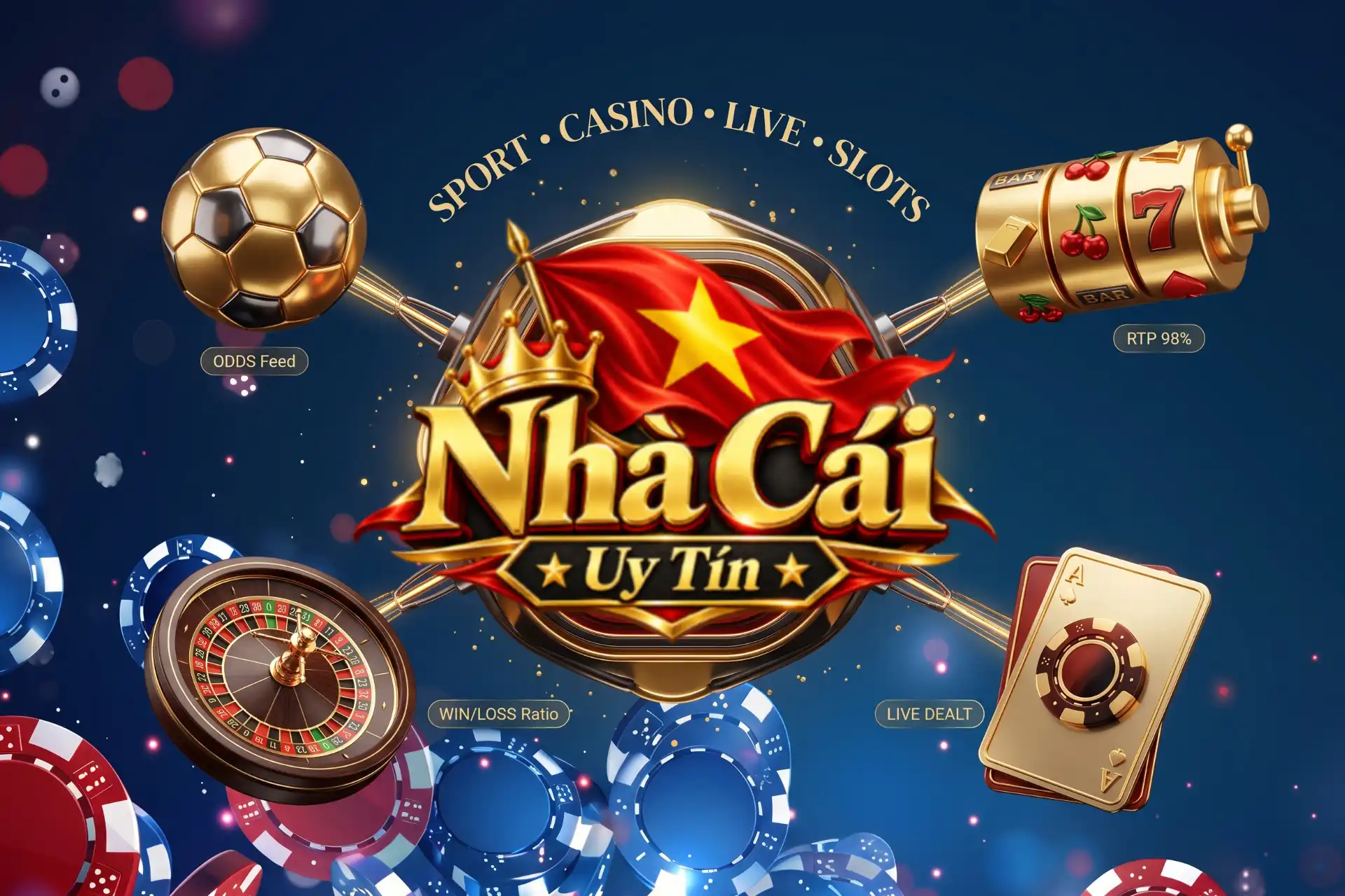 Hệ sinh thái sản phẩm giải trí đa dạng tại Nhà Cái Uy Tín, bao gồm bóng đá thể thao, máy quay slot 777, bàn quay roulette và bài tây live casino.